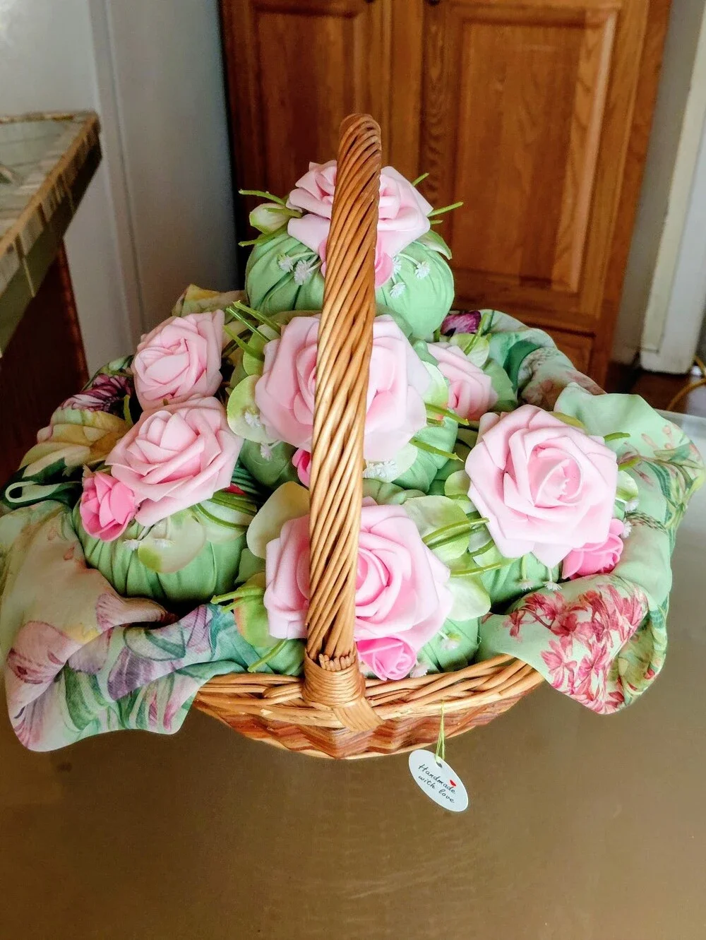 Large Beautiful Basket Of Handmade Decorative Pumpkins It's 36